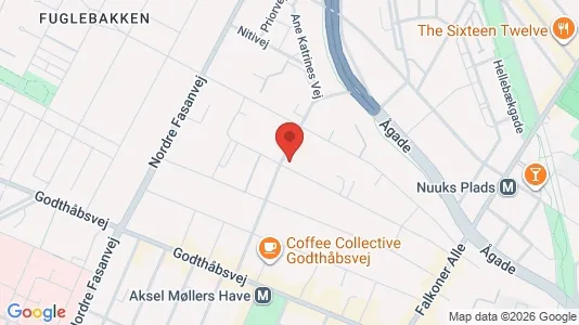 Andelsboliger til salg i Frederiksberg - kort over placeringen