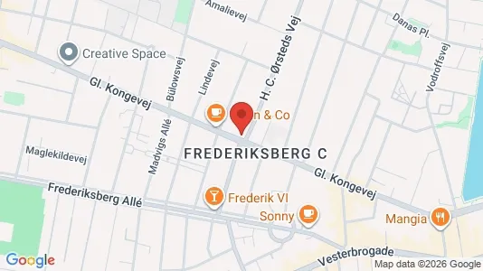 Andelsboliger til salg i Frederiksberg C - kort over placeringen