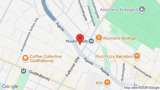 Andelsboliger til salg i Nørrebro - kort over placeringen