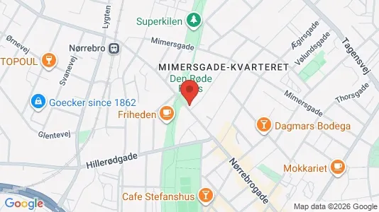 Andelsboliger til salg i Nørrebro - kort over placeringen