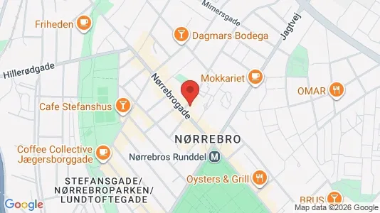 Andelsboliger til salg i Nørrebro - kort over placeringen