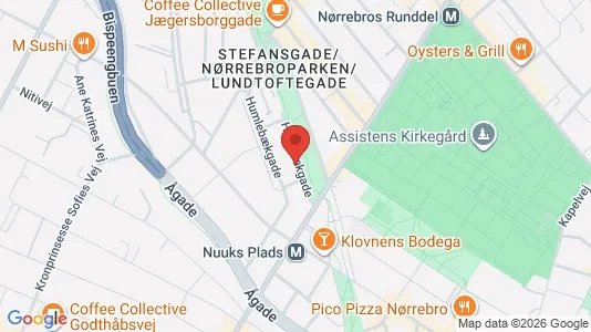 Andelsboliger til salg i Nørrebro - kort over placeringen