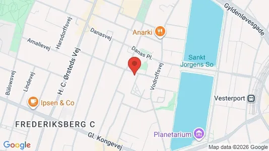Andelsboliger til salg i Frederiksberg C - kort over placeringen