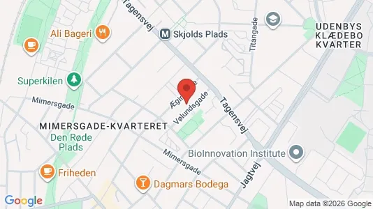 Andelsboliger til salg i Nørrebro - kort over placeringen
