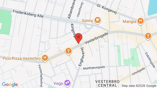 Andelsboliger til salg i Vesterbro - kort over placeringen