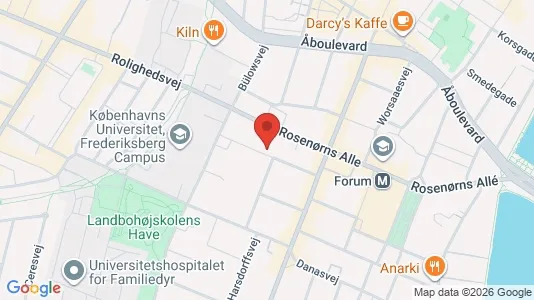 Andelsboliger til salg i Frederiksberg C - kort over placeringen