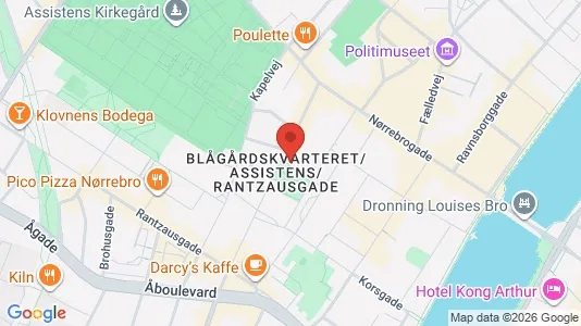 Andelsboliger til salg i Nørrebro - kort over placeringen
