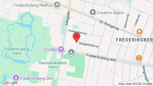Andelsboliger til salg i Frederiksberg C - kort over placeringen