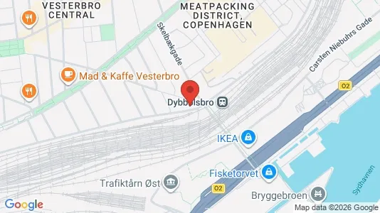 Andelsboliger til salg i Vesterbro - kort over placeringen