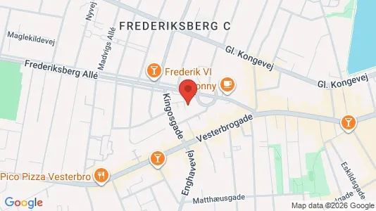 Andelsboliger til salg i Frederiksberg C - kort over placeringen
