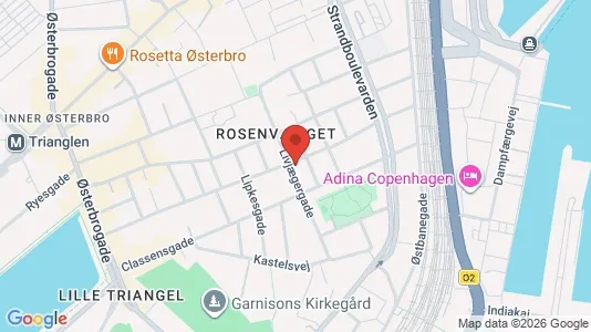 Andelsboliger til salg i Østerbro - kort over placeringen