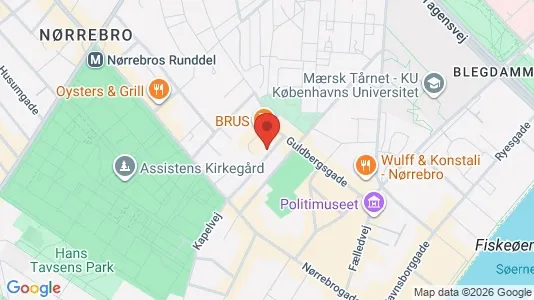 Andelsboliger til salg i Nørrebro - kort over placeringen