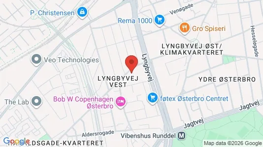 Andelsboliger til salg i Østerbro - kort over placeringen