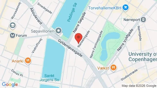 Andelsboliger til salg i København K - kort over placeringen